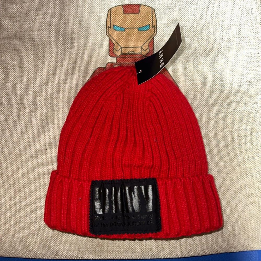 DKNY RED BEANIE